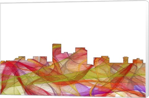 Framed Lexington Kentucky Skyline - Summer Swirl Print