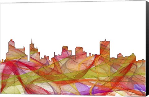 Framed Memphis Tennessee Skyline -Summer  Swirl Print