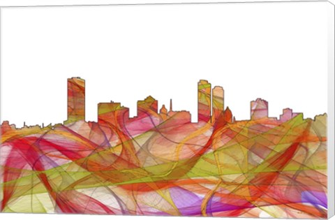 Framed Milwaukee Wisconsin Skyline - Summer Swirl Print