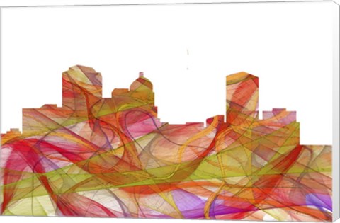 Framed Montgomery Alabama Skyline--Summer Swirl Print