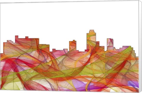 Framed New Brunswick New Jersey Skyline - Summer Swirl Print