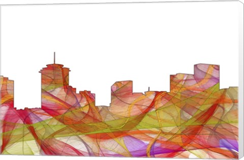 Framed New Orleans Louisiana Skyline -Summer Swirl Print