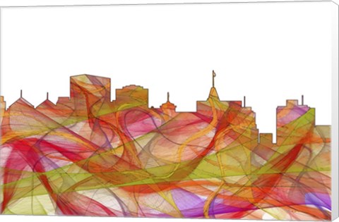 Framed Oakland California Skyline - Summer Swirl Print
