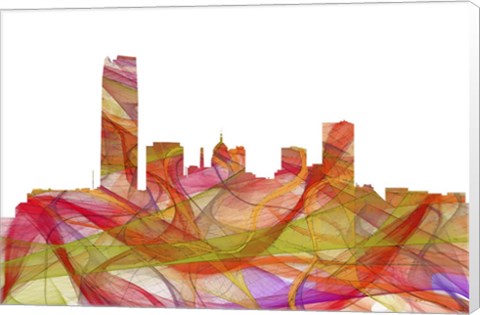 Framed Oklahoma City Oklahoma Skyline - Summer Swirl Print