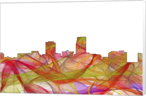 Framed Omaha Nebraska Skyline-Summer Swirl Print