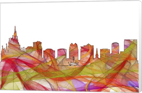 Framed Orlando Florida Skyline - Summer Swirl Print