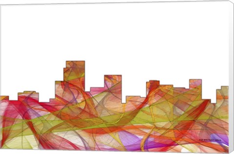 Framed Parsippany New Jersey Skyline  Summer Swirl Print