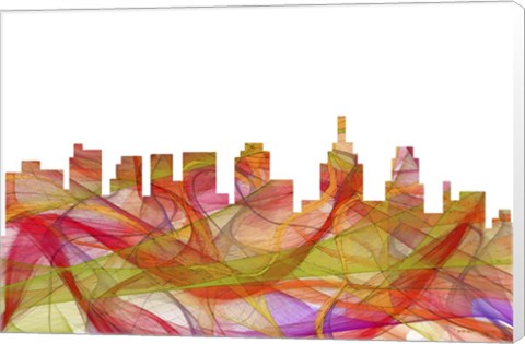 Framed Philadelphia Skyline - Summer Swirl Print