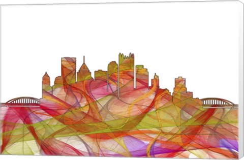 Framed Pittsburgh Pennsylvania-Summer Swirl Print