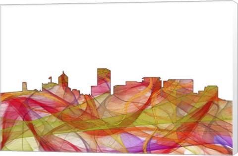 Framed Portland Oregon Skyline - Summer Swirl Print