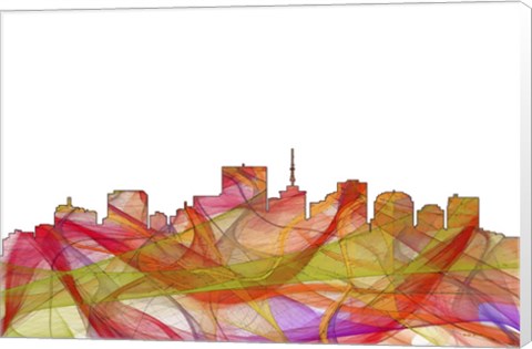 Framed Richmond Virginia Skyline - Summer Swirl Print