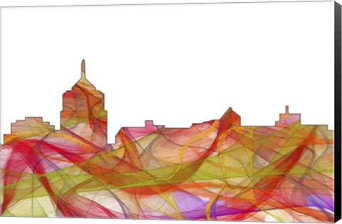 Framed Roanoke Virginia Skyline - Summer Swirl Print