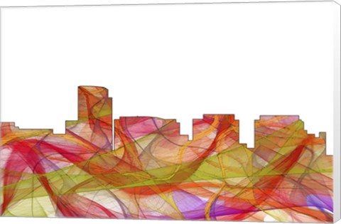 Framed Rosslyn Virginia Skyline - Summer Swirl Print