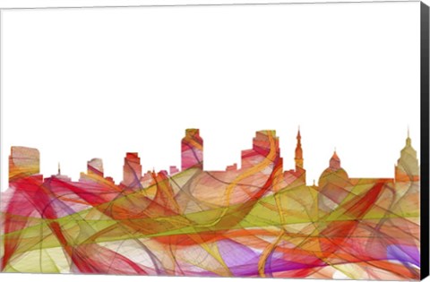 Framed Sacramento California Skyline Print