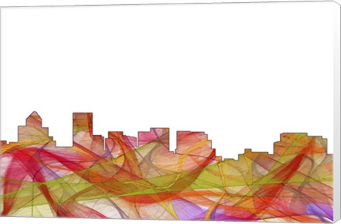 Framed Salem Oregon Skyline - Summer Swirl Print