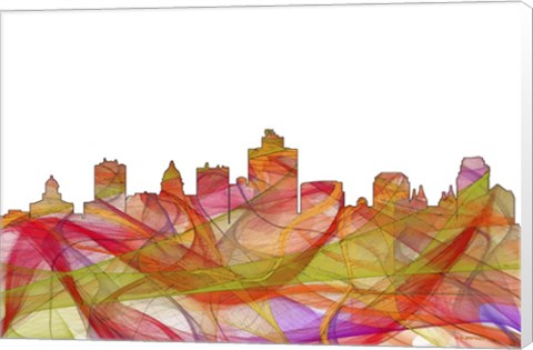 Framed SaltLake City Utah Skyline - Summer Swirl Print