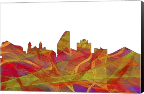 Framed San Jose California Skyline - Summer Swirl Print