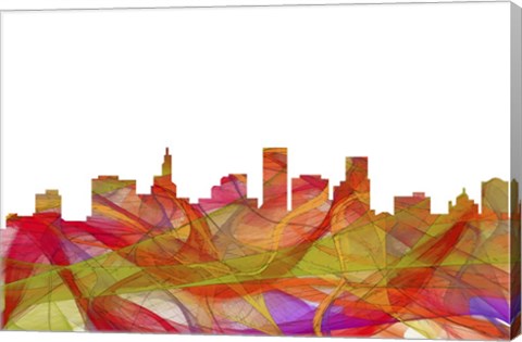 Framed St Paul Minnesota Skyline - Summer Swirl Print