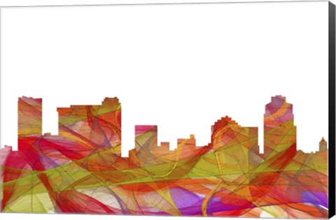 Framed St Petersburg Florida Skyline- Summer Swirl Print