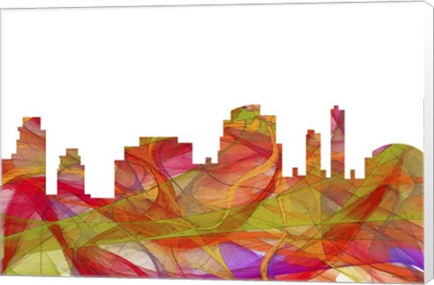 Framed Tempe Arizona Skyline - Summer Swirl Print