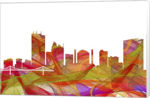 Framed Toledo Skyline - Summer Swirl Print