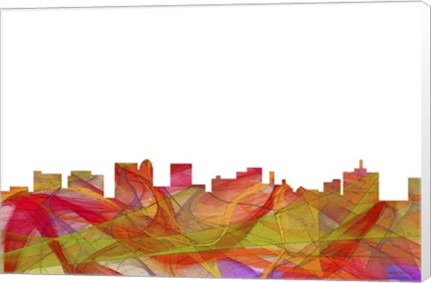 Framed Topeka Kansas Skyline - Summer Swirl Print