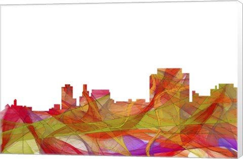 Framed Trenton New Jersey Skyline - Summer Swirl Print