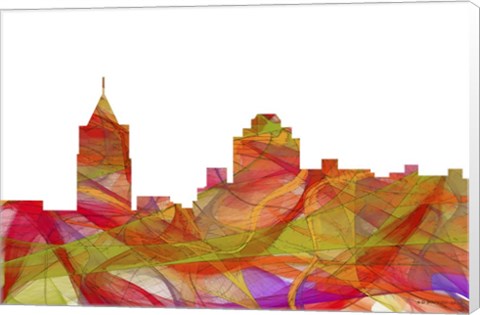 Framed Virginia Beach Virginia Skyline -  summer Swirl Print