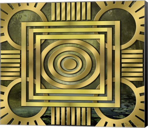 Framed Art Deco Design Forest Print