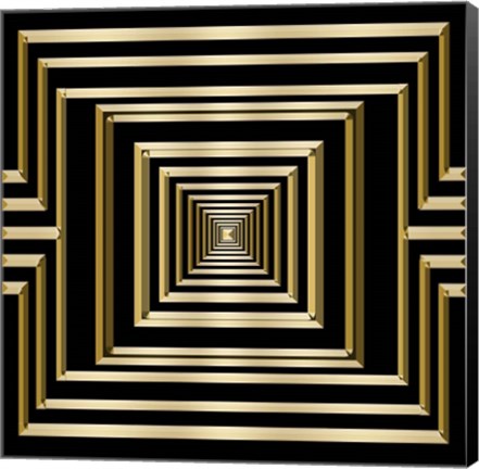 Framed Gold Deco 7 Print