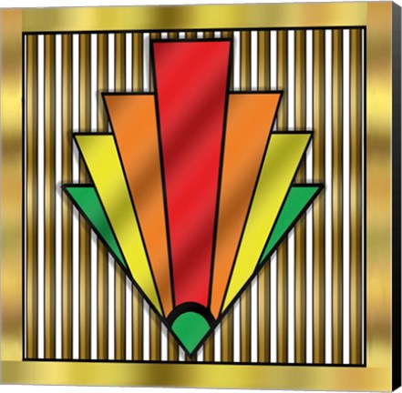 Framed Art Deco Chevron 1 Print