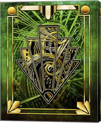 Framed Emerald Green Chevron Print