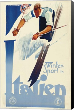 Framed Winter Sport in Italien Print