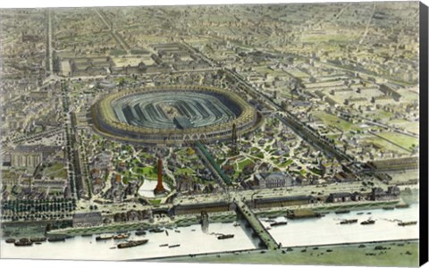 Framed Birds Eye View Of The Universal Exposition In Paris 1867 Print