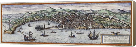 Framed Map Of Geneva Switzerland Around 1600 Print