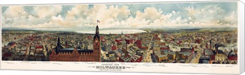Framed Milwaukee Wisconsin From City Hall Tower 1898 Print