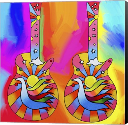 Framed Guitars Dove Print