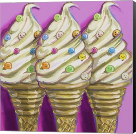 Framed Ice Cream Faces Print