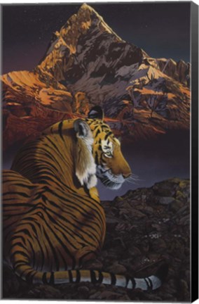 Framed Cosmic Tiger Print