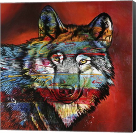 Framed Electric Wolf Print