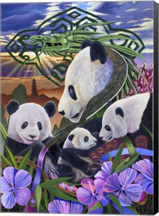 Framed Panda Play Print