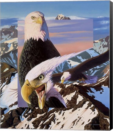 Framed Screaming Eagles Print