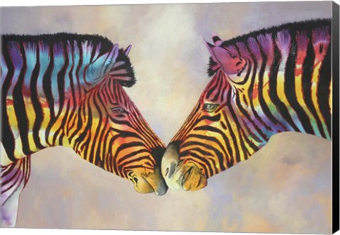 Framed Spectrum Zebras Print