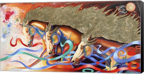 Framed Stallions Of The Gods Print