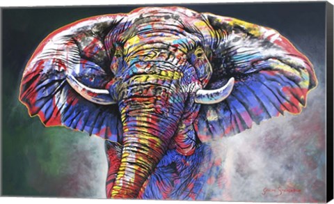 Framed Rainbow Bull Print