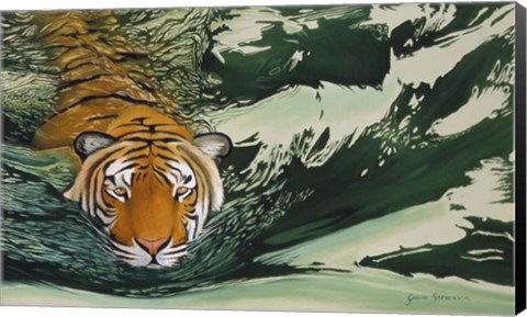 Framed Tiger Waters Print
