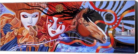 Framed Venetian Masqurade Print