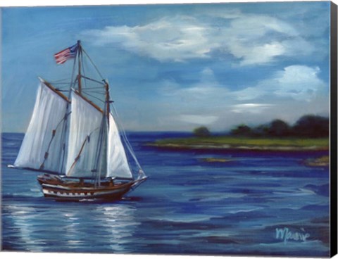 Framed Flag On Parade Print