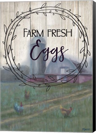 Framed Farm Fresh Eggs Circle Print