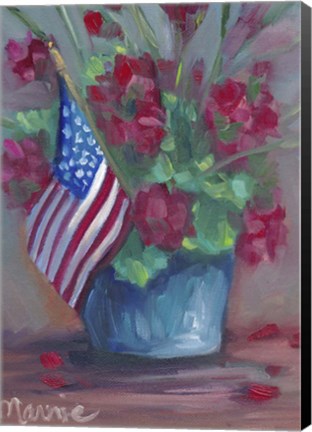 Framed Patriotic Flowers Print